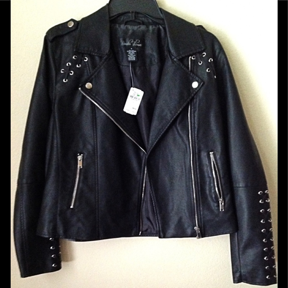 Small Brandon Thomas Black Leather Jacket